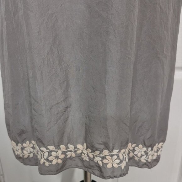 Calypso St Barth Silk Embroidered Floral Dress Womens Size Small Gray Sleeveless - Picture 5 of 13